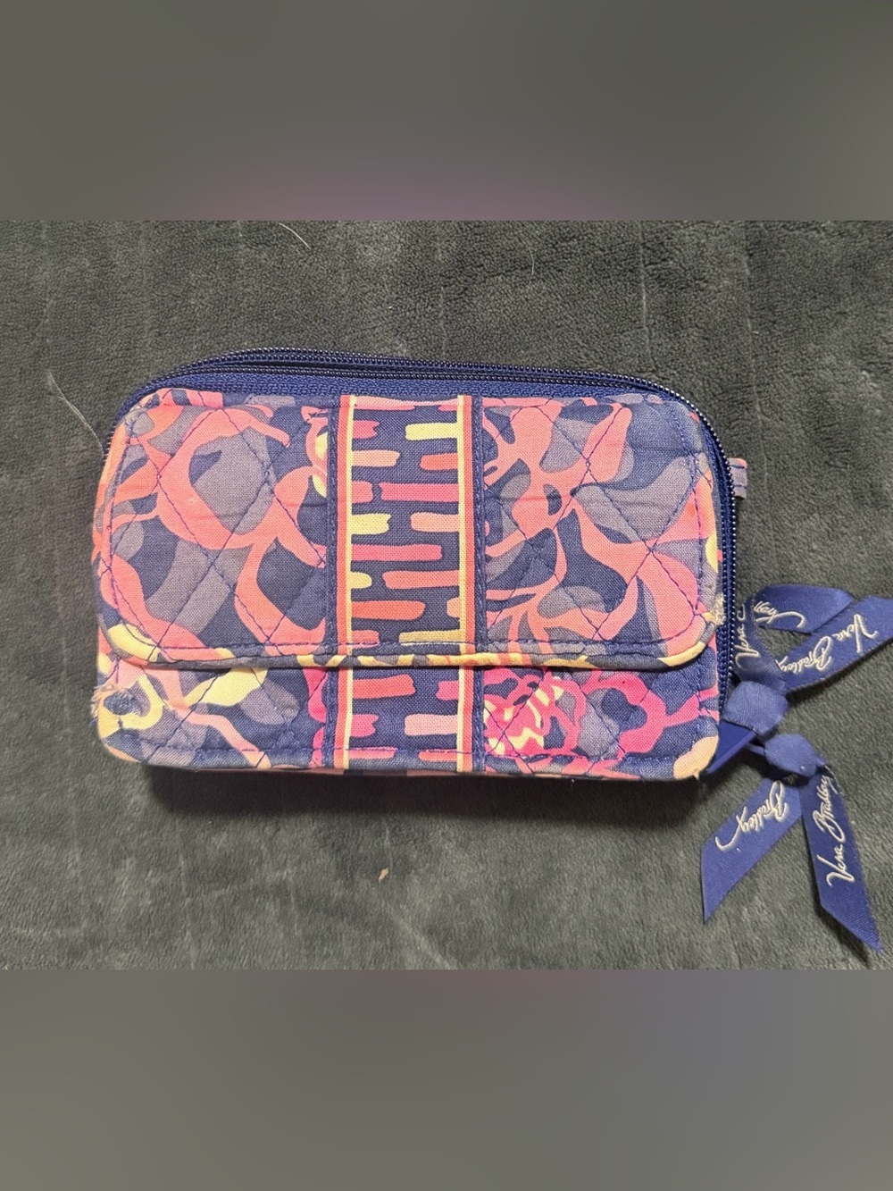 Vera Bradley Navy/Pink Quilted Wallet